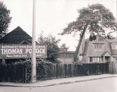 Thomas Pocock, 8 & 10 Chessington Road, Ewell. Photographed by LR James in 1966. Ewell came through the war years relatively unscathed.