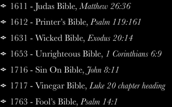 Printer s Errors 1611 - Judas Bible, Matthew