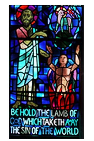 . (Mark 1:10) Bottom Panel: An extension of the baptism, presenting Jesus as the Lamb of God.