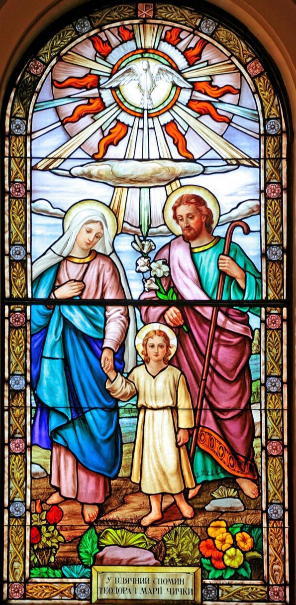 The two stained glass windows in the