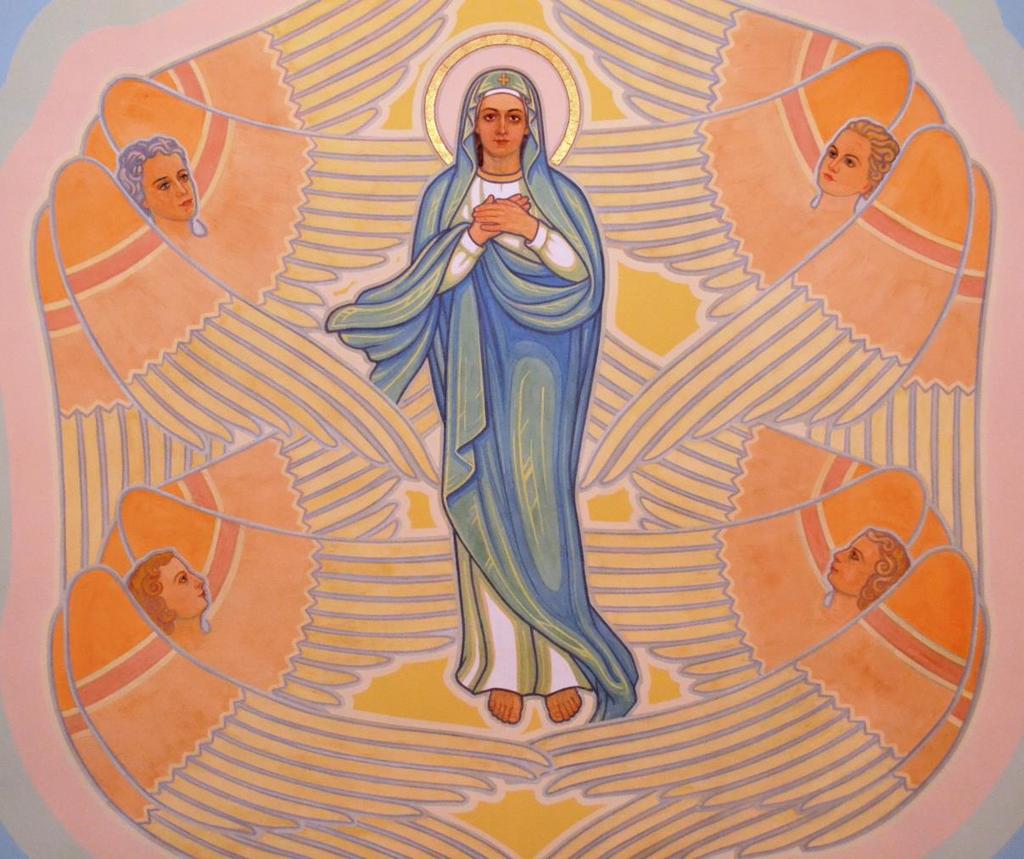 At your holy Dormition, O Mother of God and Mother of Life, clouds caught the apostles up into the air; though dispersed throughout the world, they were brought together to form a single choir before
