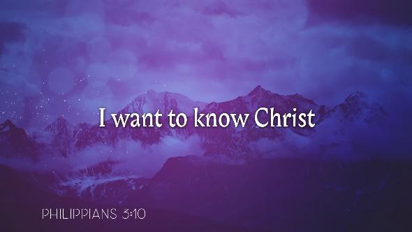 We want to know Him. And we want to know Him in such a way that others will know Him too many others. Let s allow God to inspire our hearts and minds.