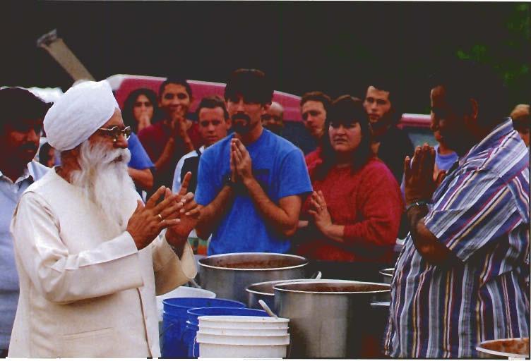 - Sant Ji blessed the mid-day meal every day and gave darshan Big Tent, which had been erected on the School playing field.