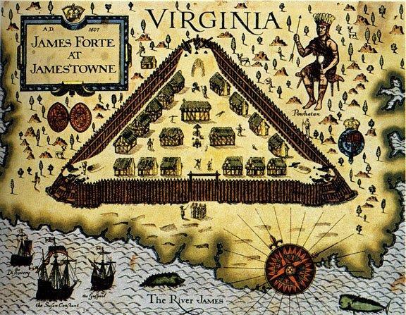 A Review of Jamestown (Virginia) 1607 Created by Virginia Company of London Joint Stock Company created colony to make profit for investors Many hardships faced John Smith