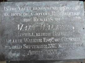 of William Walker Esq Crow Nest She died September XIII, MDCCCXXII