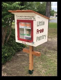 The Little Free Pantry It s been almost a year since Advent installed their Little Free Pantry (known as a LFP). This always open source of help to anyone seeking help has been very successful.