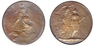 The 1905 commemorative medal, struck in silver and gold as well as