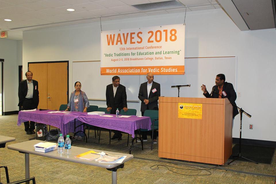 Both awards, the Saraswati Award and the Veda Vyasa Award, were inaugurated at the WAVES conference 2018 and sponsored by Sanatana Dharma Foundation, Dallas, Texas. Dr.