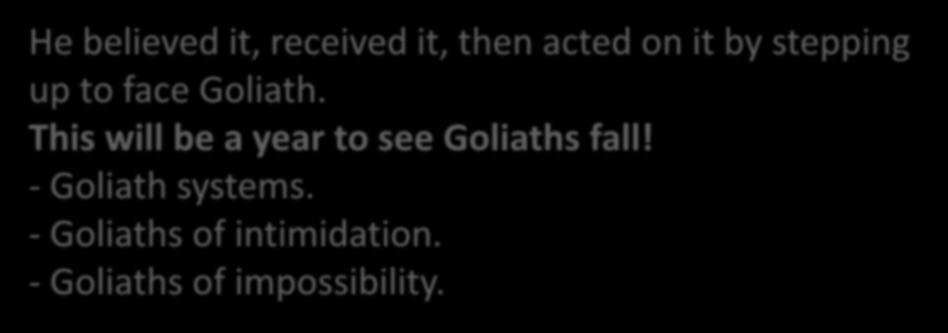 This will be a year to see Goliaths fall! - Goliath systems.