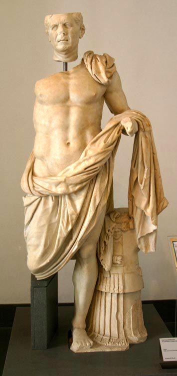Verism Sculpture Portrait of a Roman general, from the Sanctuary of Hercules, Trivoli Italy 75 BCE.