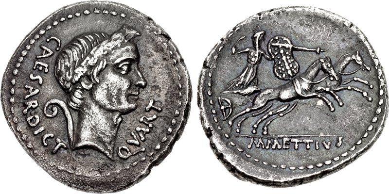 Julius Caesar 1st Century BCE The roman desire to advertise the distinguished ancestry led to the placement of portraits of illustrious forebearers on Republican minted coins.