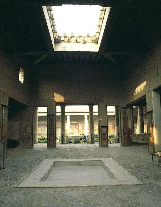 Pompeii Architecture Atrium of the House of the Vettii, Pompeii, Italy.