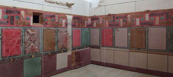 Painting First Style wall painting in the fauces of the Samnite House, Herculaneum, Italy 100 bce First style was used by a decorator to imitate costly