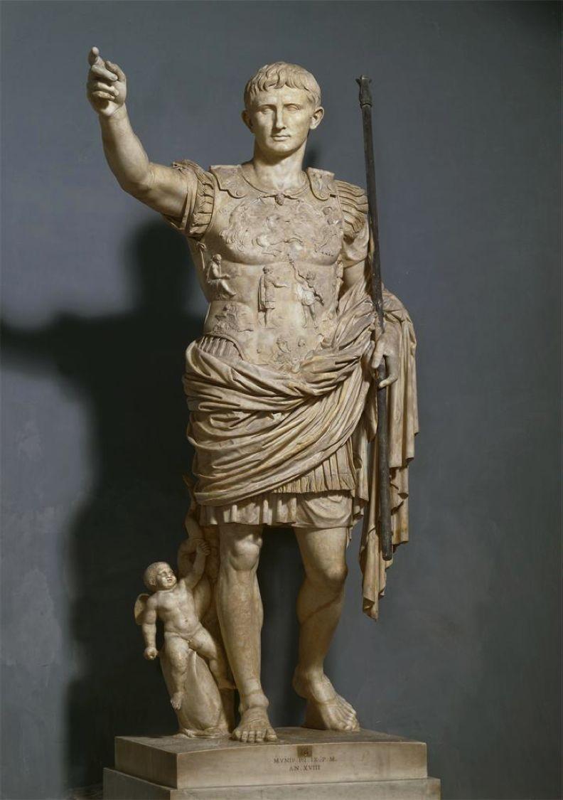 Early Empire Portrait of Augustus as General, 1st century ce. Julius Caesar was murdered during the ides of march 44 BCE. Civil war ensued between factions supporting Mark Antony and Octavian.