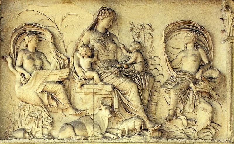 Early Empire Female Personification, panel on the east facade of the ara pacis, Rome 139 bce On Livia s birthday in 9 Bce the senate dedicated the Ara Pacis Augustae (altar of the Pax Augusta