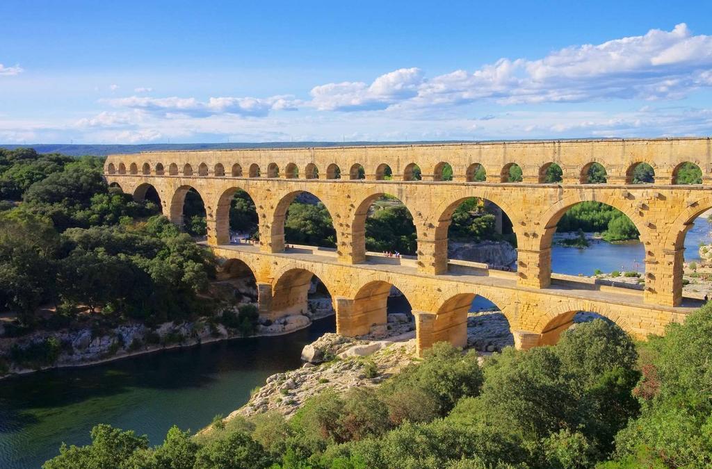 Early Empire Pont du Gard, Nimes France ca 16 CE Civil projects, an aqueduct carrying large volumes of water from a source outside the city into the city.