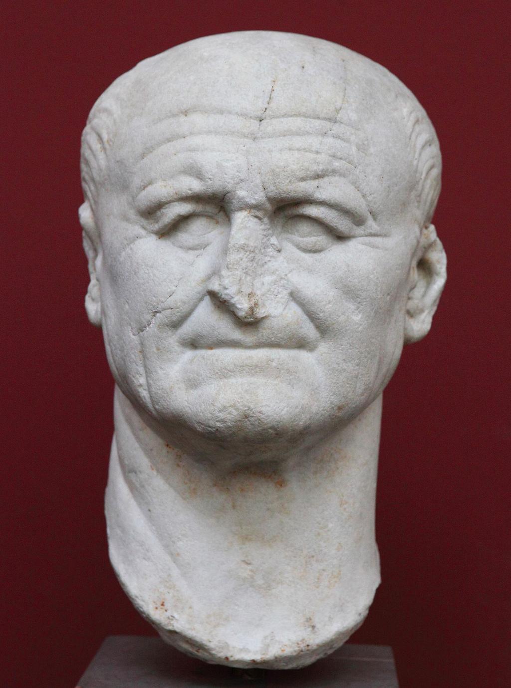Flavian Portraiture Portrait of Vespasian Marble 75 CE Aided by political reasons Vespasian wished to distance himself from the extravagance of Nero s reign with simple portraiture, returning to the