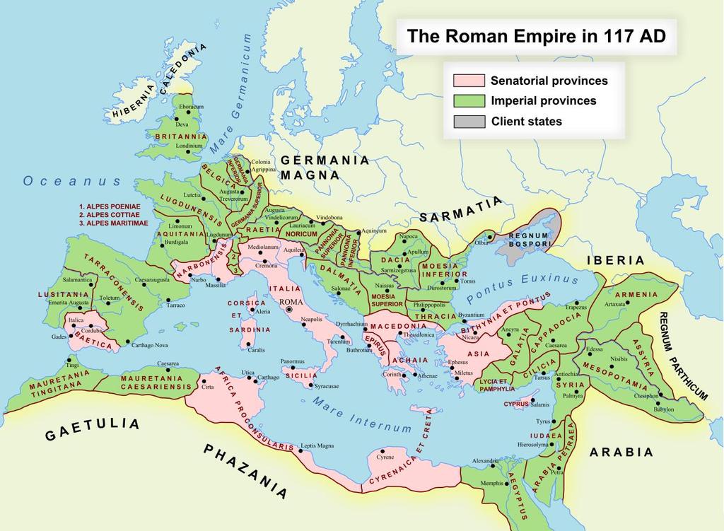 L e s s o n O n e H i s t o r y O v e r v i e w a n d A s s i g n m e n t s The Second Triumvirate This map depicts the Roman Empire in 117 A.D., at the height of the Pax Romana.