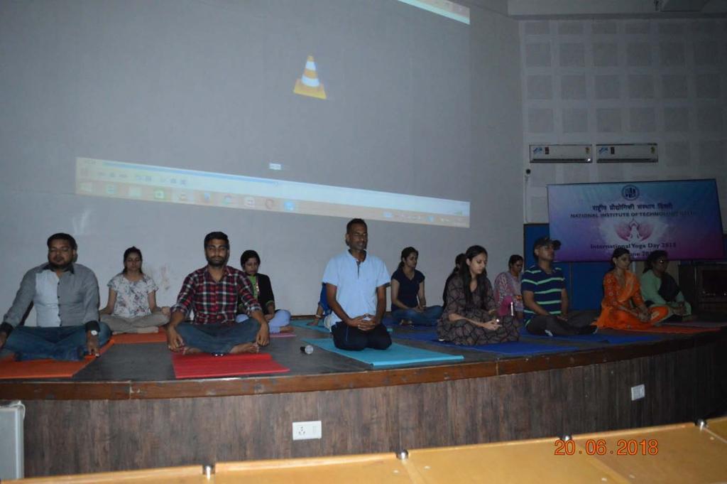 Meditation Session (20 th June 2018) A special meditation session of 1 hour duration was organized for