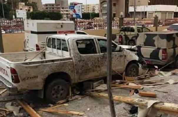 [liwa] Mohammad Hussein Abuhjar, the security chief of Zliten, the perpetrator was liquidated and four Libyan security operatives were killed.