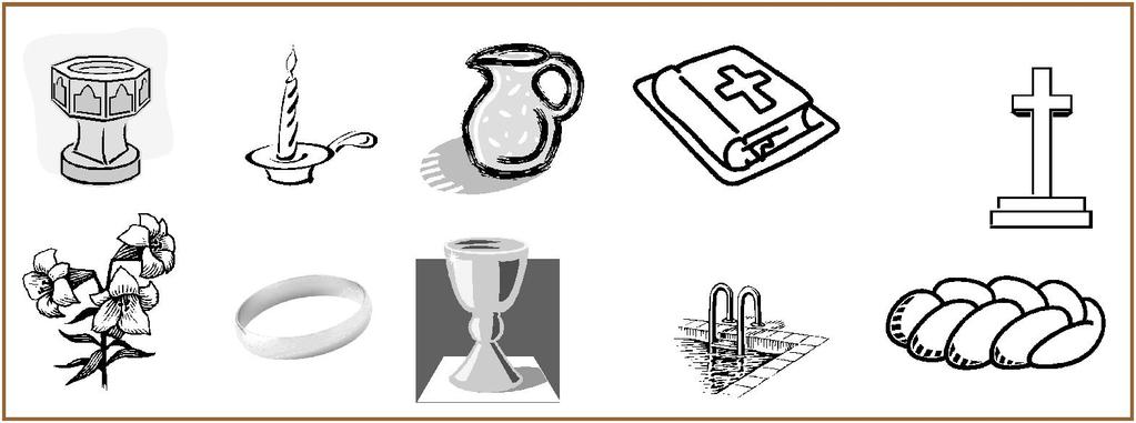 In Baptism, there are lots of items used can you remember which ones? (draw a circle around them) God loves us all.