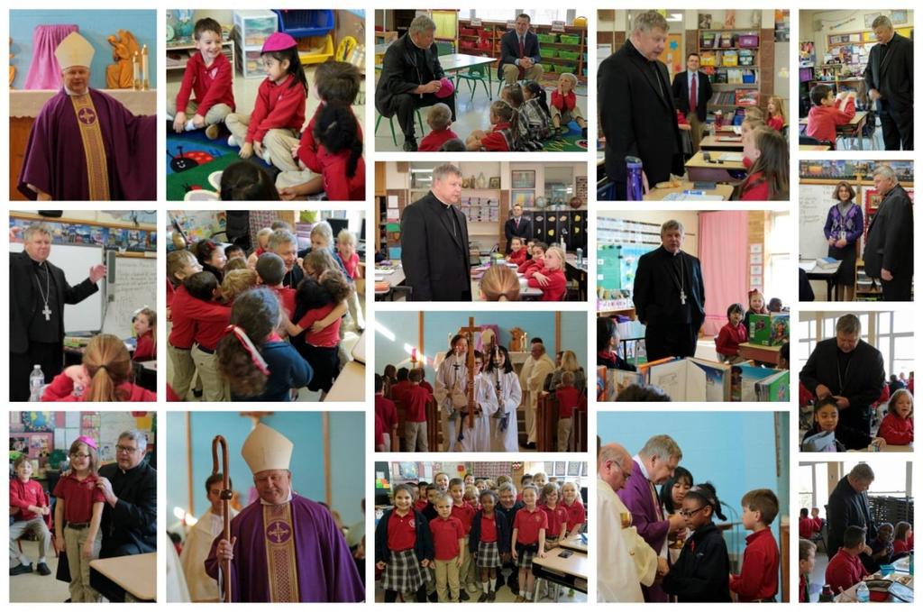 Bishop Stika Visits SJS Wed, Mar 22 We celebrated Mass with Bishop Stika last Wednesday. Afterwards, Bishop visited students in their classrooms.