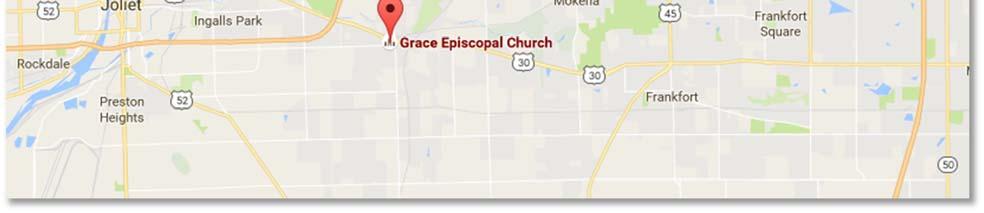 Grace also has parishioners residing in many of the surrounding communities including Joliet (http://www.cityofjoliet.info/), Orland Park (http://www.orlandpark.il.us/), Tinley Park (http://www.