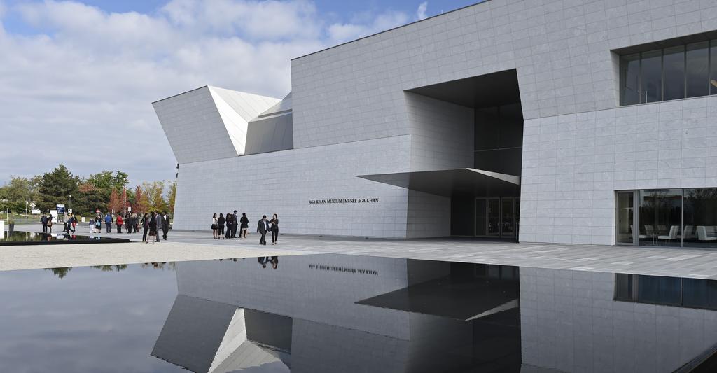 The Aga Khan Museum The entrance to the Aga Khan Museum mirrored in one of the pools in the garden Photographer: Gary Otte The Aga Khan Museum in Toronto offers visitors a window into worlds unknown