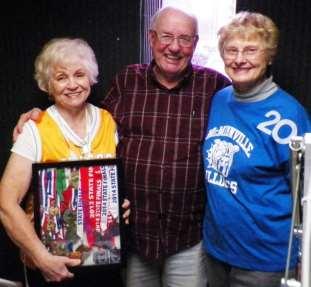 Glenda Stubblefield Cantrell and Carolyn Lance were guests of Kelly Marlowe, center, on the March 19 Behind the Mike radio show in McMinnville.