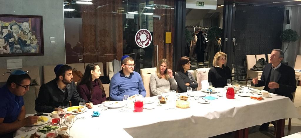 NCSEJ CEO Mark Levin speaking with youth representatives of the Estonian Jewish Community Latvia U.S., Israeli, and Latvian Government Briefings In the Riga, Latvia, the delegation held meetings with