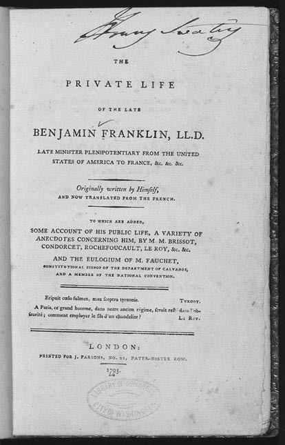Introduce the Benjamin Franklin Autobiography excerpts by relating it to the kinds of lists that they just described and explaining that they will find out how he defined the traits.