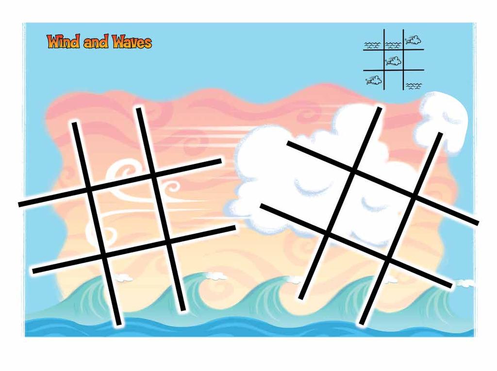 Instructions: Play a tic-tac-toe game with a partner. Take turns marking a spot on the gameboard.