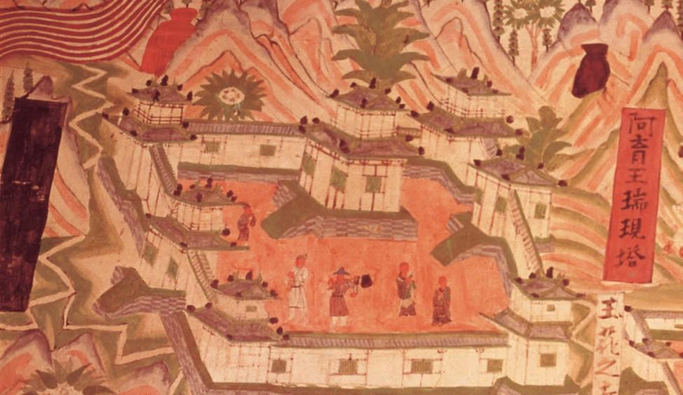 C H A P T E R 15 The Resurgence of Empire in East Asia 393 A tenth-century painting in a cave at Dunhuang depicts a monastery on Mt.