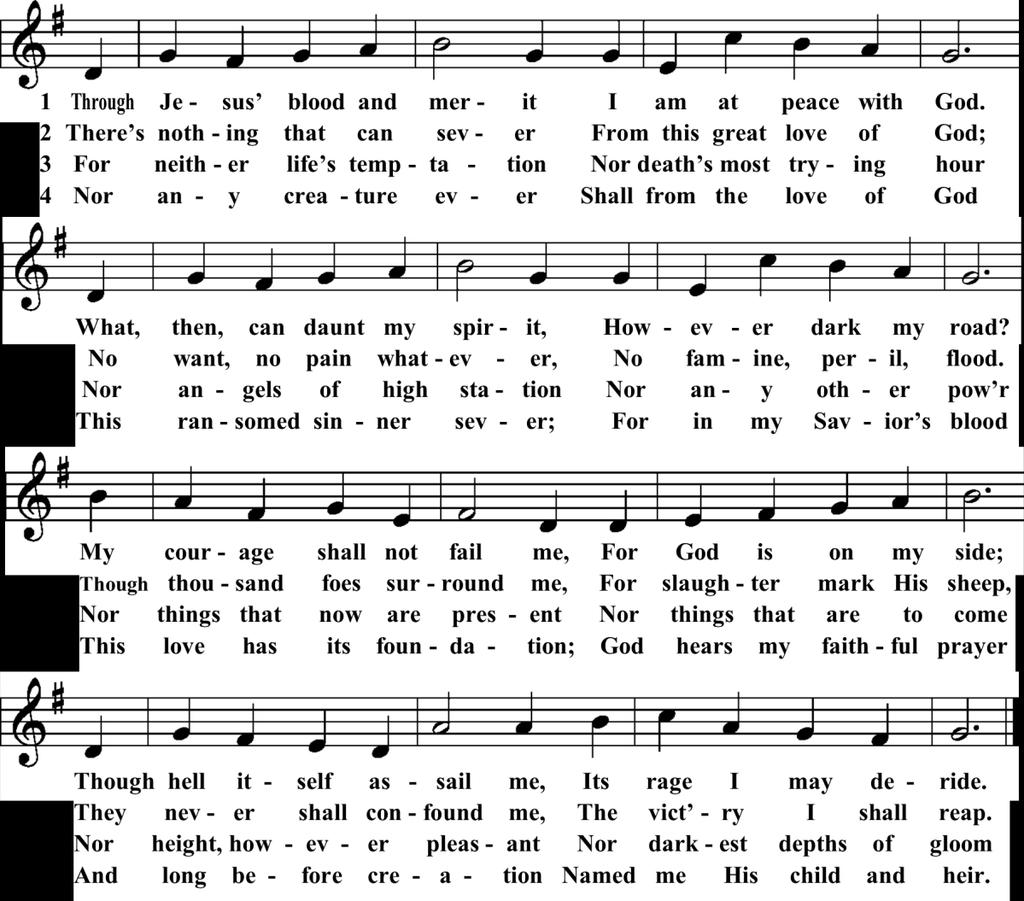 Hymn of the Day Through Jesus Blood and Merit LSB 746; tune 915 Sermon Propitiation Matthew 18:21-35 Responsory P: We have an advocate with the Father: Jesus is the propitiation for our sins.
