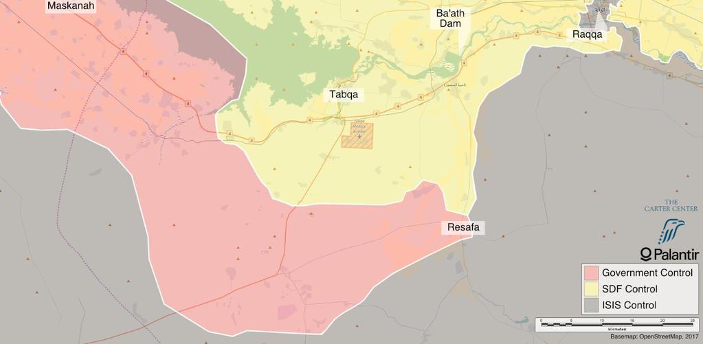 Developments in northern Syria During the past week, the Syrian Government s Tiger Forces continued to advance south and east from their frontlines in western Raqqa, capturing the Resafa crossroads