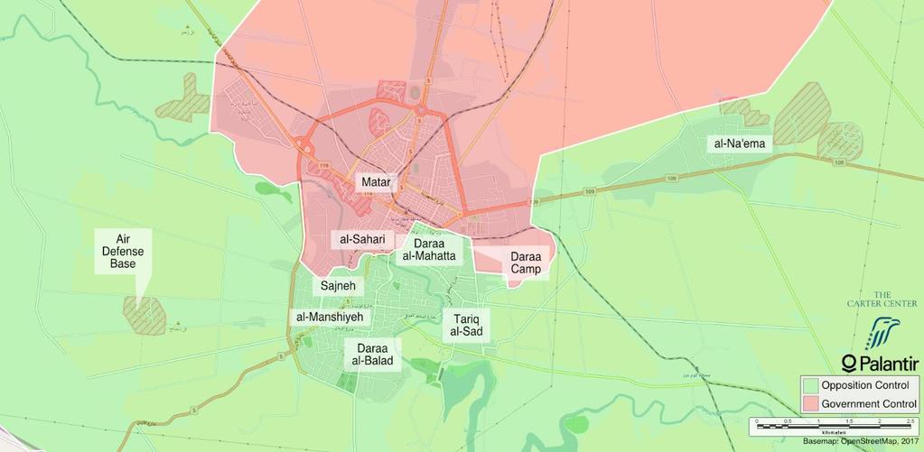 Battles in Damascus and Daraa New offensives in Damascus and its countryside started this reporting period, as pro-government forces restarted an aerial bombardment campaign on Jobar on June 16.
