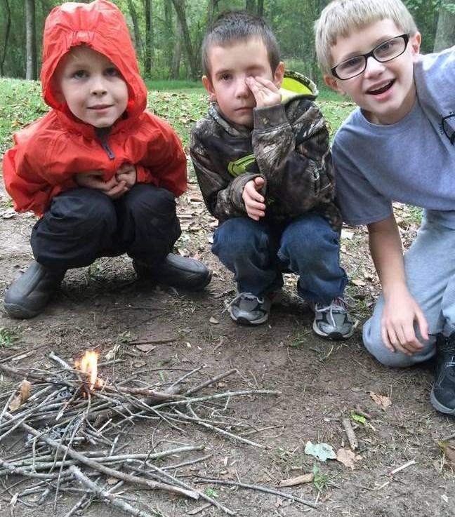 a cobbler using a Dutch Oven, and the boys learned how to start a fire using flint and steel.