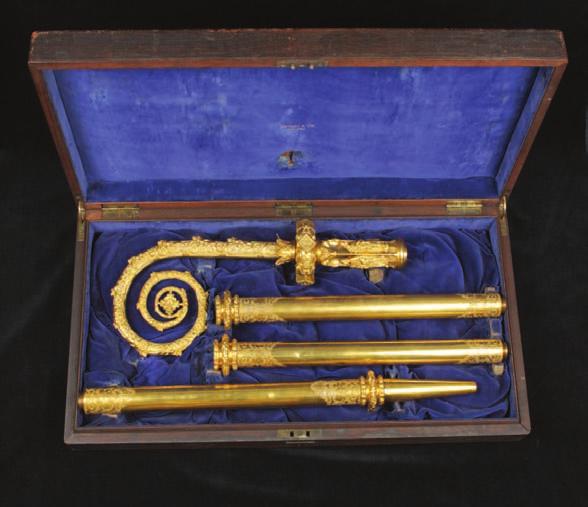 This model of crozier was available in four different materials: gilt, silver gilt, colorful enamel, or, as