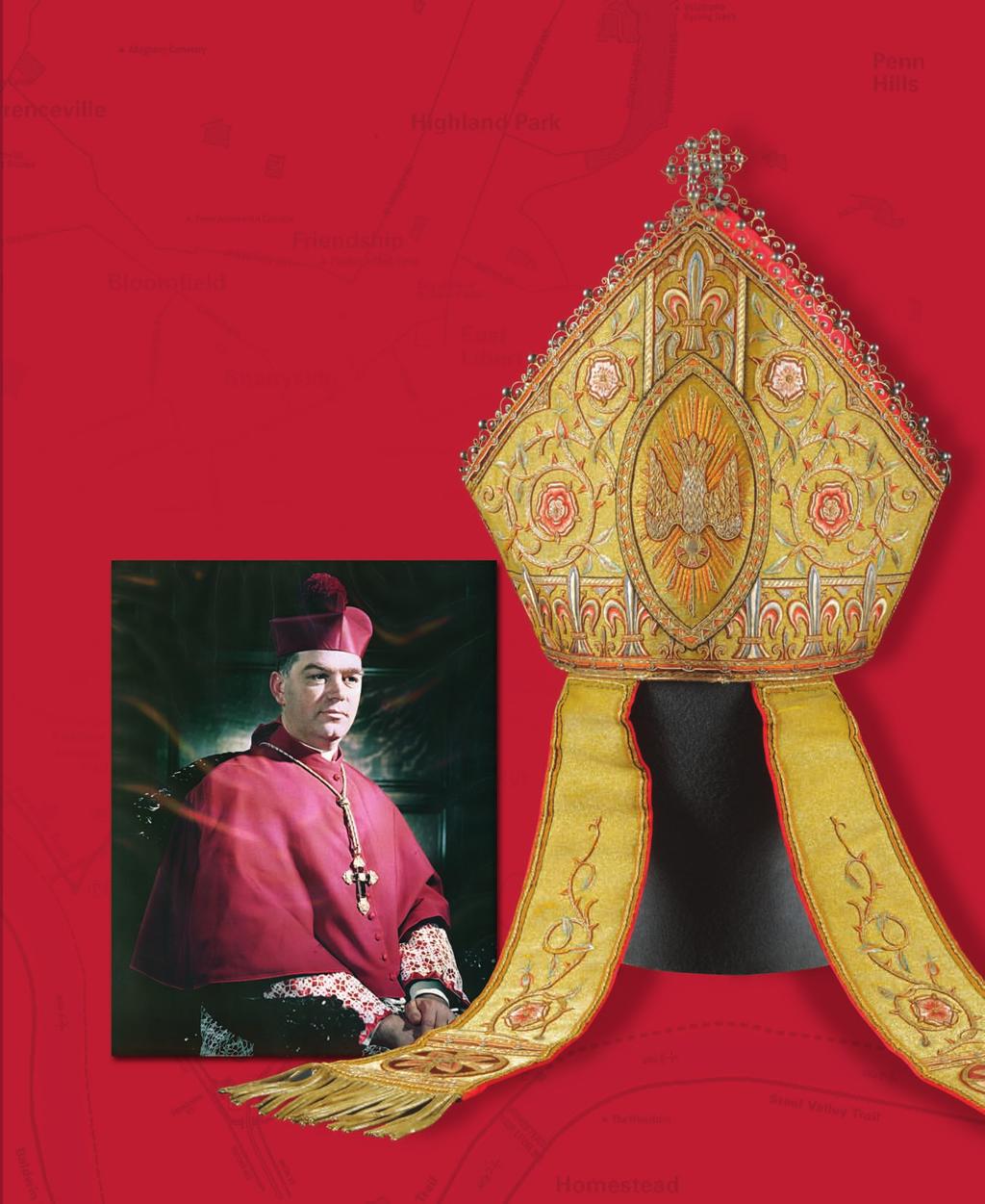 Ornate Mitre: Bishop John F. Deardon (served 1950-1958) may have been described by his mother as quiet and undramatic, but his consecration was quite the contrary.