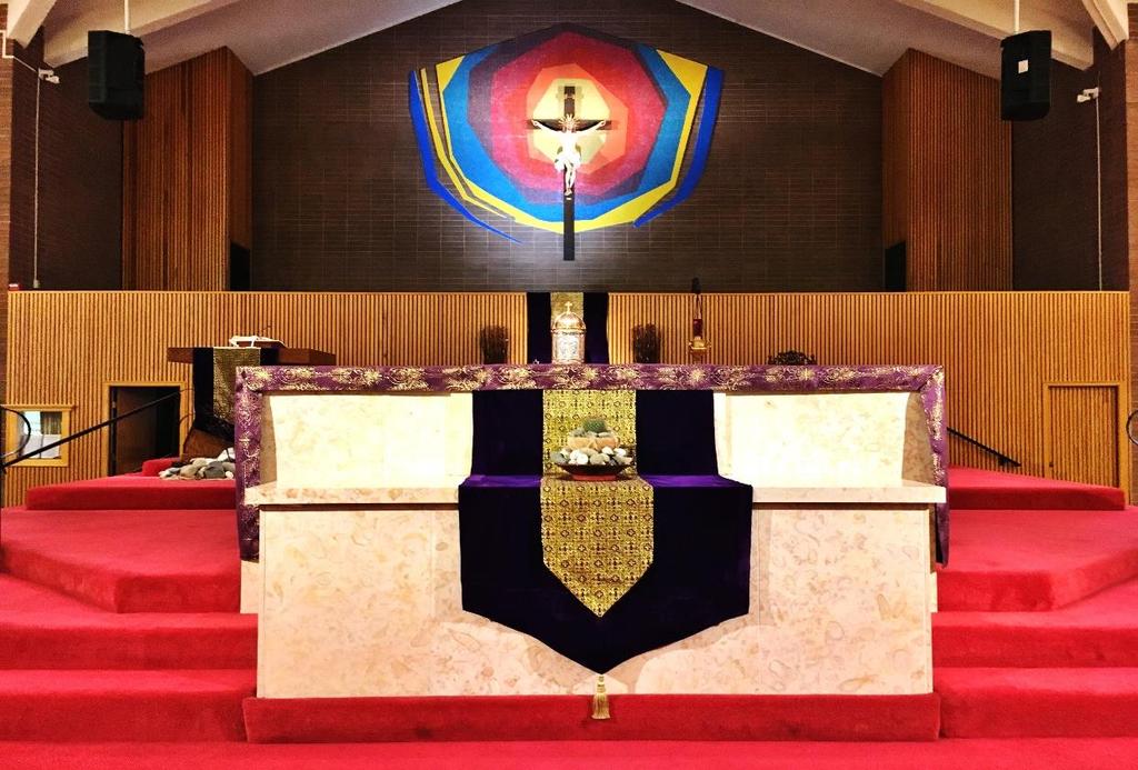 AHEAD OF HIS TIME Father Mistretta designed an addition to the front of the altar where the tabernacle for the reserved Eucharist was placed.