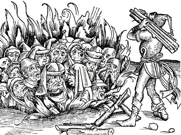 German woodcut from 1493 of Jews being