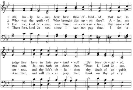 Hymn: Ah Holy Jesus (stanza 1)