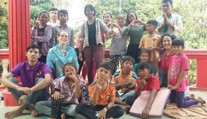 we sang bhajans together for all the villagers. It was an open-heart sharing with the villagers, the monks and our group. It was a very rewarding experience for everyone.