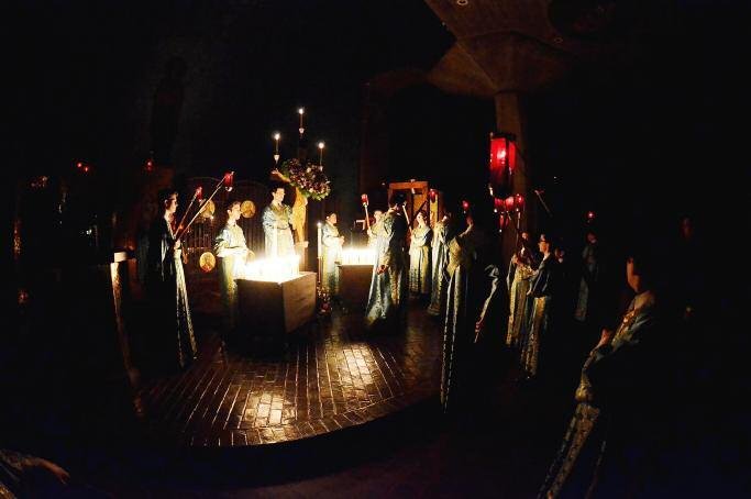 Holy Week services transform the church from darkness to light At