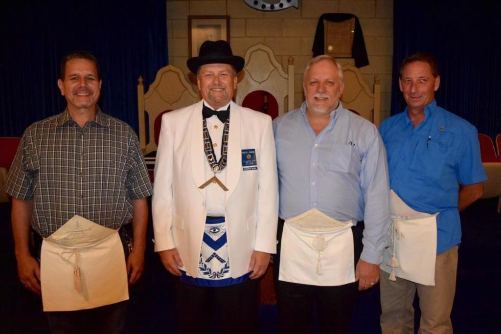 M:. R:. W:. Donald Bell The Entered Apprentice degree yielded four new initiates.