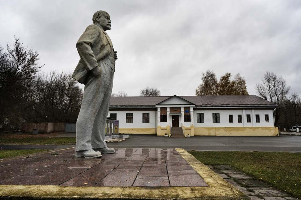 The statue of Lenin in front of the House of Culture,