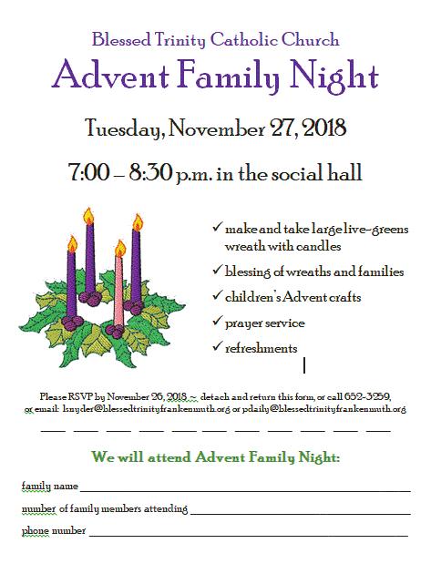 Blessed Trinity Catholic Church Page 6 Frankenmuth MI Best Advent Ever Advent is a time to prepare our hearts for Christmas, but we often get distracted and busy. Don t let this Advent pass you by.