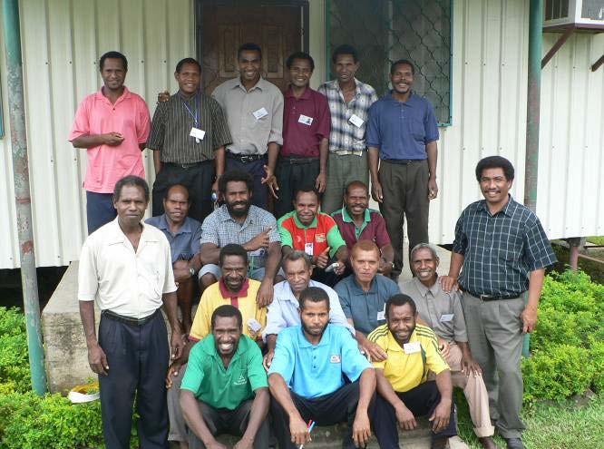 MOROBE GIVES TRAINING TO PIONEERS & VIA MISSIONARIES Seventeen laymen who are planting churches in new work areas in the Morobe Province attended a 5-day training program at the Morobe Mission office