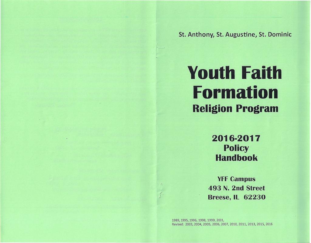 St. Anthony, St. Augustine, St. Dominic Youth Faith Formation Religion Program 2016.