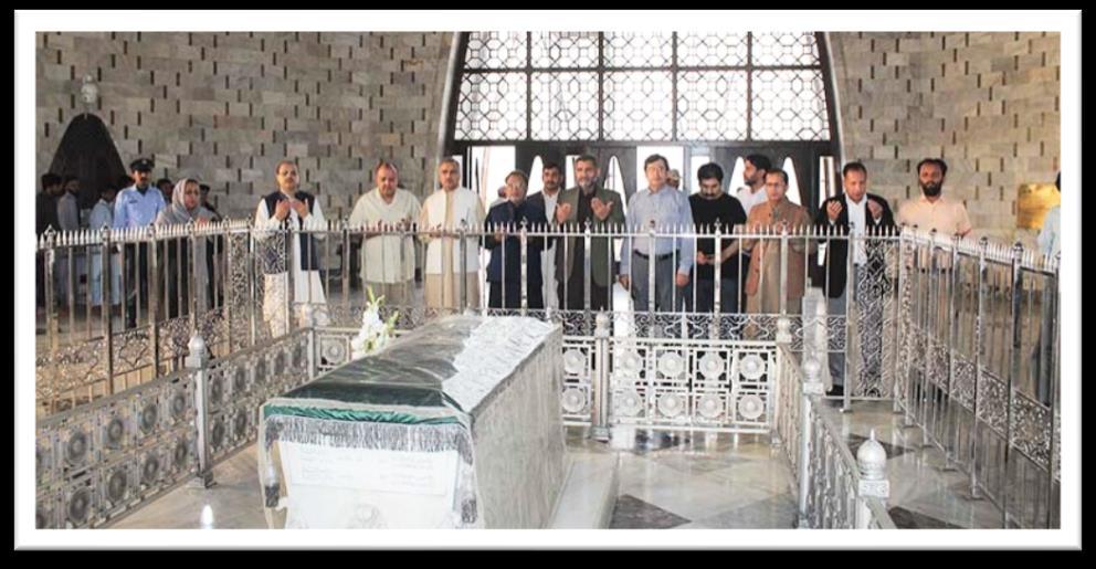respectable guests. They were taken to the mausoleum of Quad-e-Azam.